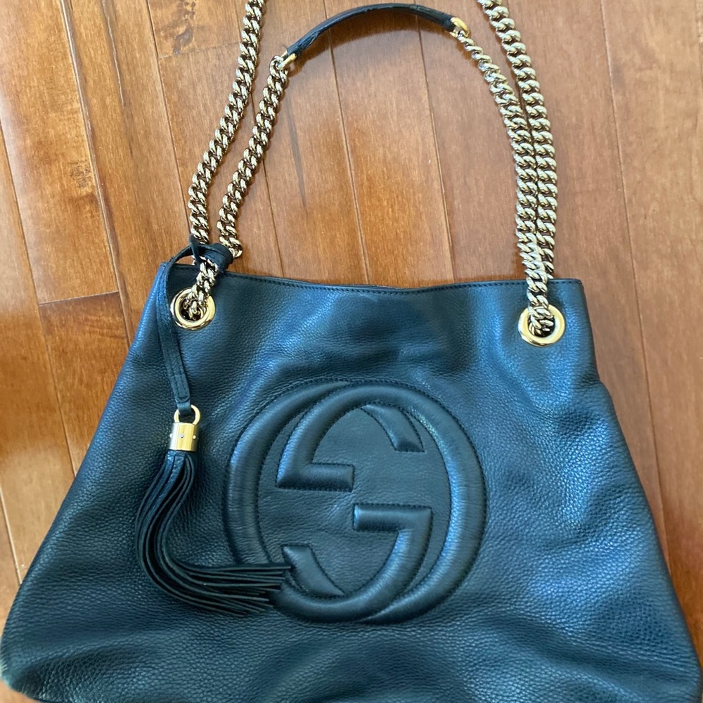 Gucci Soho Black Leather shoulderbag
